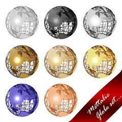 Mettalic globe set