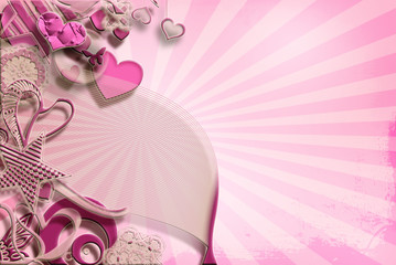 tarjeta corazones color rosa