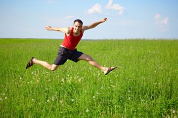 Nice Young man jumps
