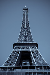 Eiffel Tower Of Paris With Digital Work