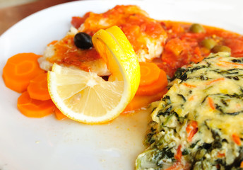 delicious plate of fish and carrot