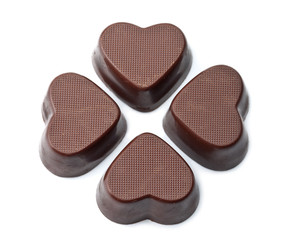 Obraz na płótnie Canvas chocolate hearts isolated