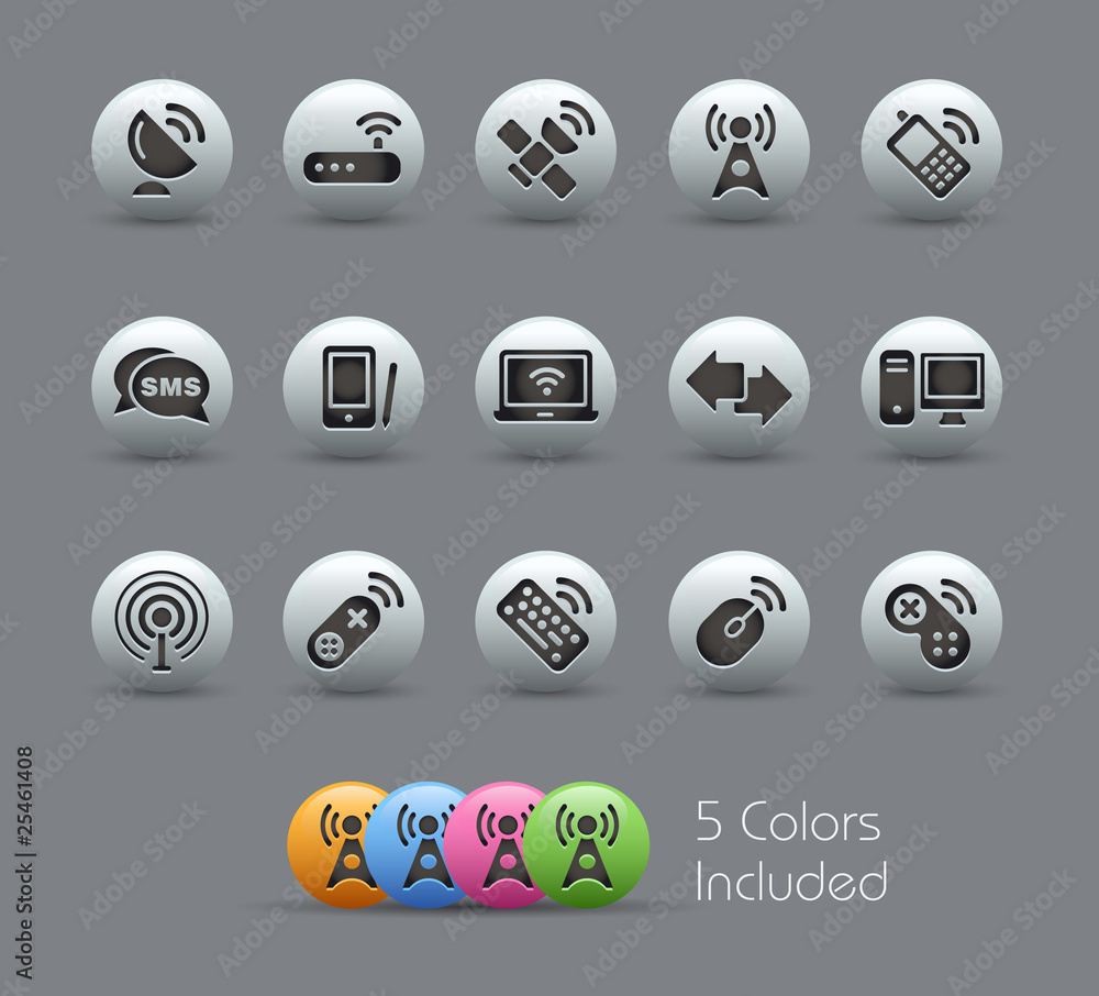 Poster wireless & communications / the vector file includes 5 colors