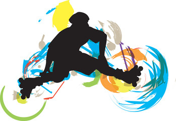 Roller skater illustration © Aroastock