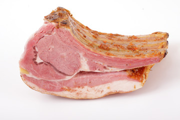 smoked meat on the ribs