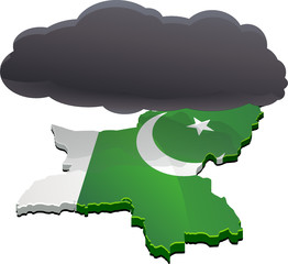 Pakistan sous un nuage noir (détouré)