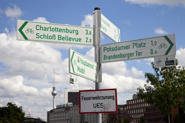 Berlin Points of Interest are Signposted with the TV Tower in th © chrisdorney
