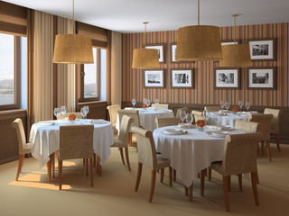 Interior of restaurant.