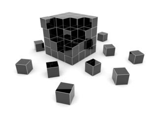Obraz premium Black cube 3D