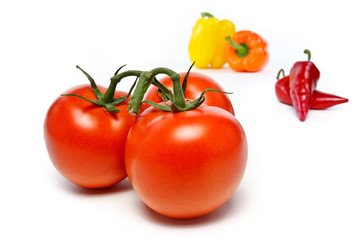Tomatoes and peppers