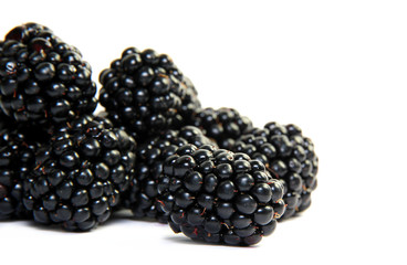 Fresh blackberries isolated on white background