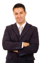 young business man portrait isolated on white