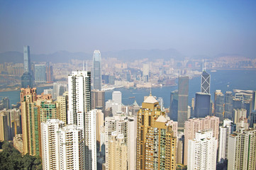 Fototapeta na wymiar Hong Kong view from the Peak