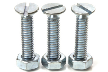Stainless Steel Bolts on White - Studio