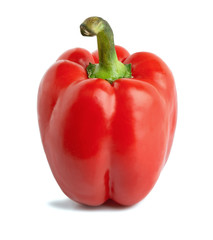 Bright red pepper isolated on white.