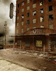 Ruiny hotelu - obrazy, fototapety, plakaty