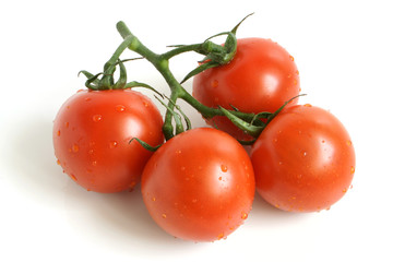 Cherry tomatoes covered drops