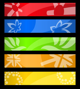 Different colorful banners