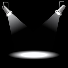 Projector on black background