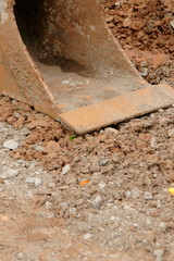 Construction Image of an Excavator Shovel With Copy Space