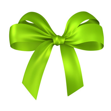 green gift ribbon bow