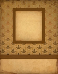 Old wallpaper and frame