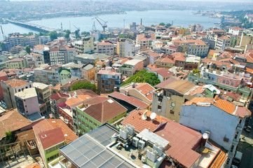 Fototapeta premium Istanbul city skape as it looks from galata tower
