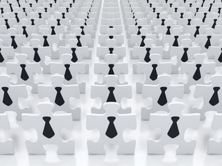business people crowd - jigsaw puzzle concept