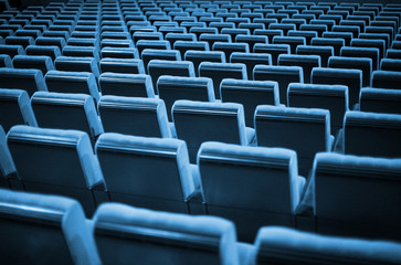 Empty Chairs. Blue Tone