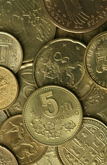 Naklejka premium Golden Coins Texture