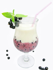 fruit smoothie cocktail with black currant
