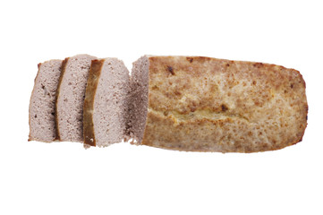 meat roll on white background