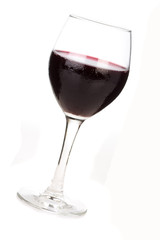 footed tumbler with wine isolated on the wihte background