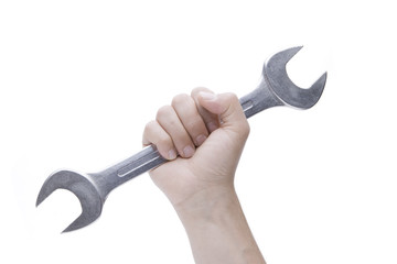 Schraubenschlüssel in der Hand