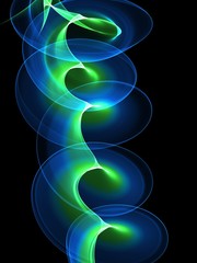 Naklejka premium Laser en spirale vert et bleu
