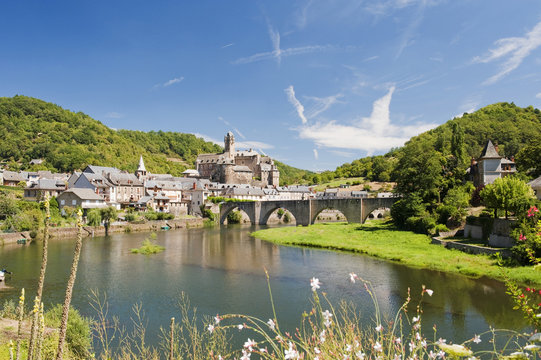Estaing Village on river Lot in Southern France