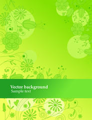 Fototapeta na wymiar Abstract floral green background