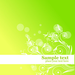 Abstract floral green background