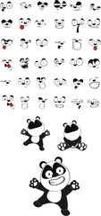 panda bear cartoon set2