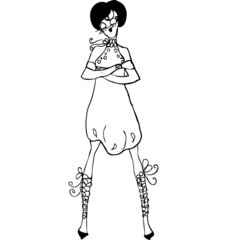 Fashion woman icon doodley tattoo girls style