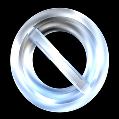 forbidden symbol in glass (3d)