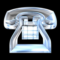 phone symbol in glass - 3D