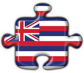 Hawaii (USA State) button flag puzzle shape