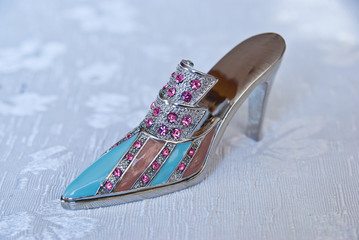 Close up shot of beautiful shoe jewel