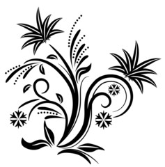 Black stylized flower