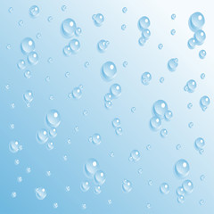 Water drops pattern over light blue background