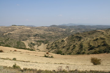 Fototapeta na wymiar Paisaje de un valle de la zona media de Navarra.