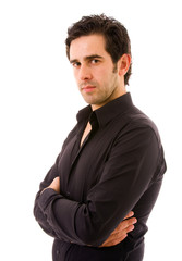 Portrait of a young casual man, isolated on white