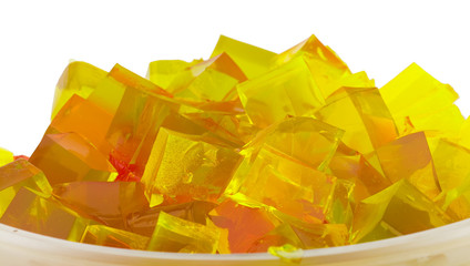 jelly cubes in bowl