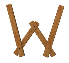 wooden w